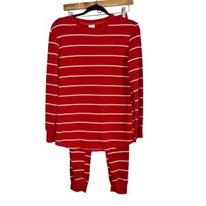 Christmas Striped Pajama Set S Red Festive Holiday Classic Ribbed Comfy Soft
